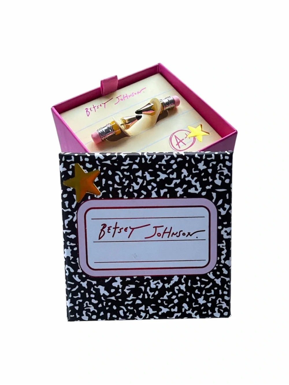 Betsey Johnson Pink & Yellow Pencil Tip Stud Earrings